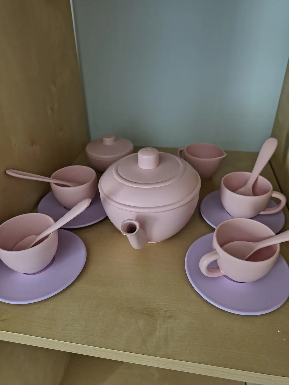 Green Toys Pastel Pink & Lavender Kids Tea Set